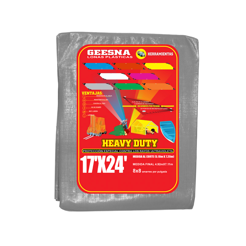 LONA LIGERA GRIS 17X24 FT 80 G 5.10X7.20 MTS GEESNA | 33364